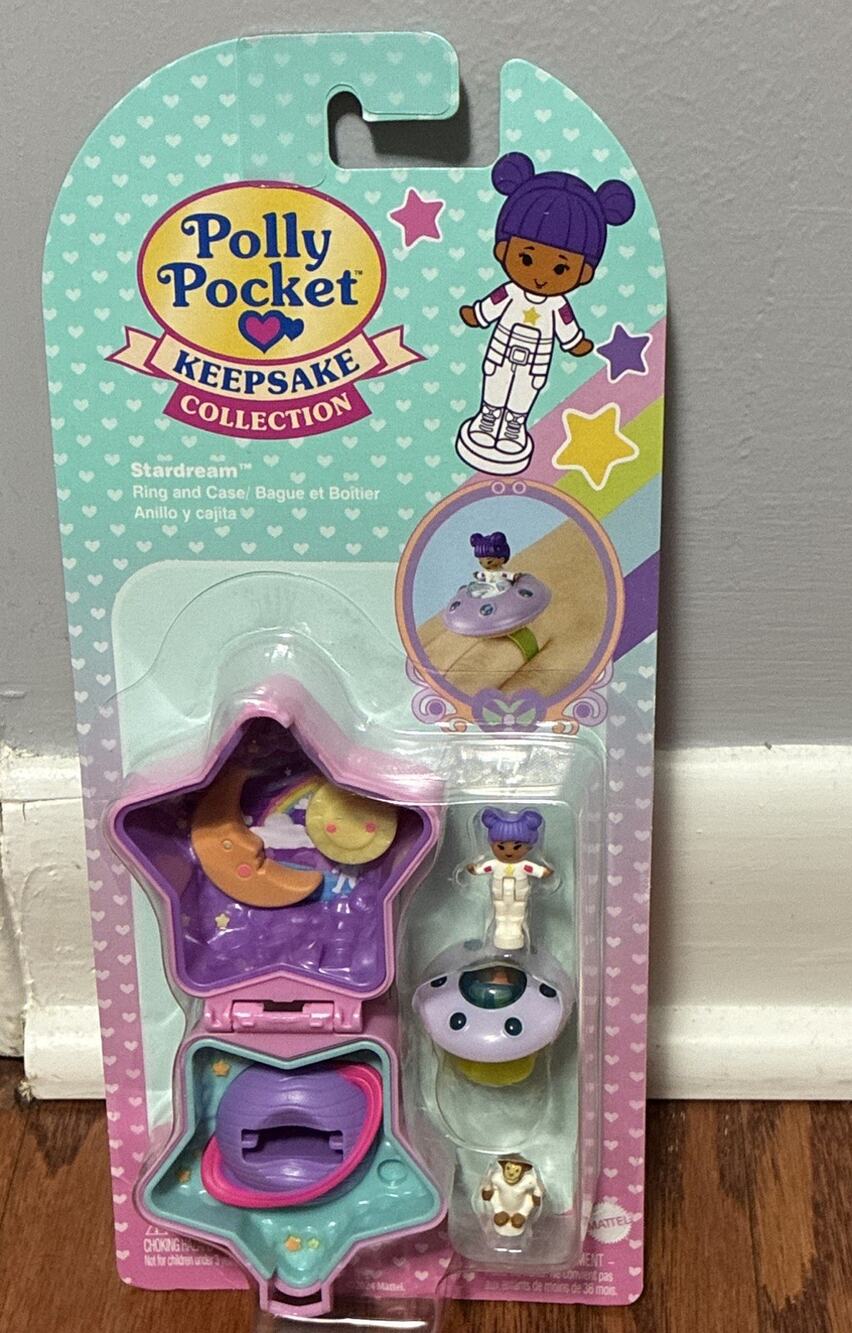 Polly Pocket Keepsake Collection Stardream Ring and Case Compact NIB Mattel New